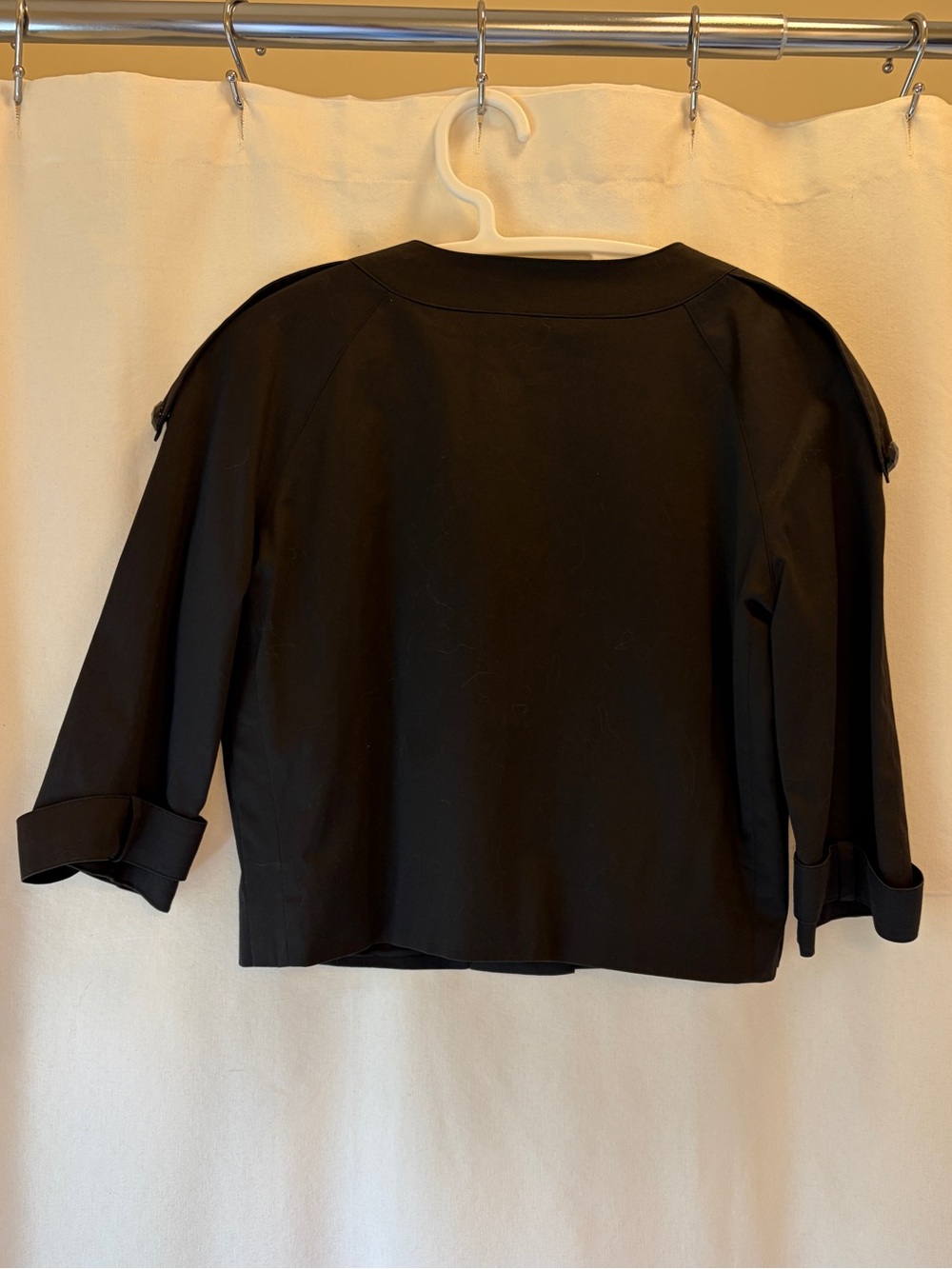 Burberry London Black Sleek Cropped Jacket | Sz S (4/6) - Picture 2 of 14